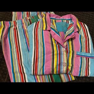 Victoria’s Secret Pajamas VGUC Medium Vibrant Colors Multi Color Stripe Soft